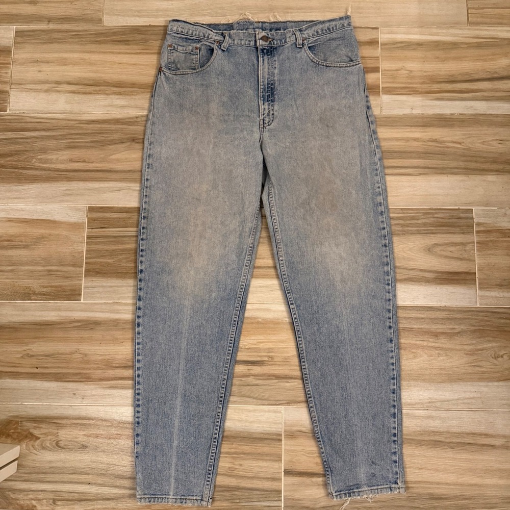 Vintage Levis Great Fade and Distressed Denim Jeans Frayed Raw Hem Men's 36x31